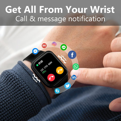 Smart Watch for Man/Women Fitness Tracker SmartWatch for Android/iOS Phones 1.83" Full Touch Screen with Heart Rate/Sleep Monitor, Step Counter, I...
