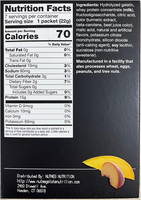 PROTIFIT - High Protein Fruit Flavored Powder Drink Mix, 15g Protein, Low Calorie, Sugar Free, Ideal Protein Compatible, 7 Servings Per Box (Peach...