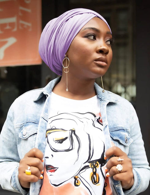 Harewom Hair Scarf for Women with Locs Braid Long Fashion Solid Color Boho Cotton African Head Wrap Tie Headband Bulk Lavender...