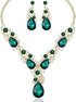 CSY Luxury Austrian Crystal Necklace Earrings Rhinestone Bridal Wedding Party Costume Jewelry Sets for Brides Bridesmaids Women...