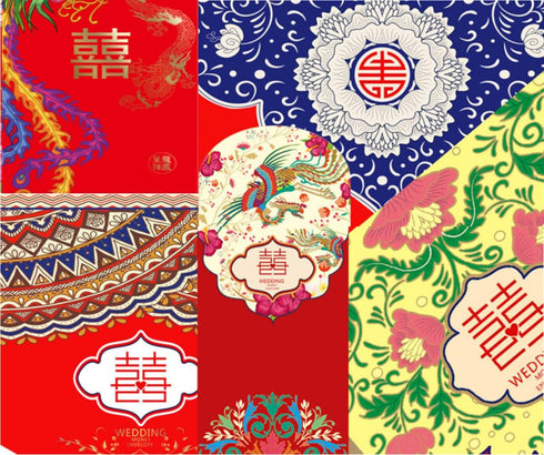 10 PCS Chinese Elements Wedding Red Envelopes,17.0 x 9.0 cm/ 6.7 x 3.5 inches Cash Envelopes,Thank You Cards,Lucky Money Gift Envelopes Red Packet...