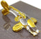 Japan Carp Koi Fish Miniature Figurines Animals Hand Blown Glass Art W/22K Gold Trim Collectible Gift Decorate, Clear...