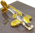 Japan Carp Koi Fish Miniature Figurines Animals Hand Blown Glass Art W/22K Gold Trim Collectible Gift Decorate, Clear...
