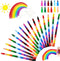 30 Pcs Stackable Crayons, Stacking Crayons Bulk, Rainbow Party Favors Mini Crayon Packs, Kids Colorful Buildable Crayon for Children Toddlers Draw...