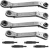 4 PCS HVAC Service Wrench Tools, Ratcheting Curved Wrench with Hex Bit Adapter, Refrigeration Service Wrench Set for Equipment Repair, 3/8" to 1/4...