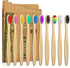 10 Color Soft Bristles Natural Bamboo Toothbrushes Set, Premium BPA Free for Best Clean, Eco-Friendly, Plastic-Free, Vegan, Biodegradable & Compos...