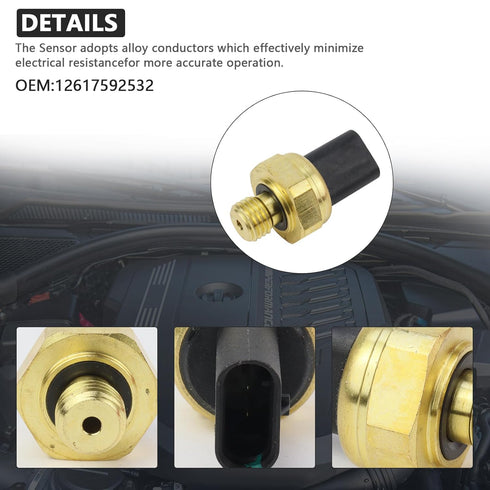 Engine Oil Pressure Sensor ompatible 2009-2019 for BMW X3 X5 M4 Z4 325i 328i 330i 335i 435i 535i 640i 740i Mini Cooper Replacement # 12617592532...
