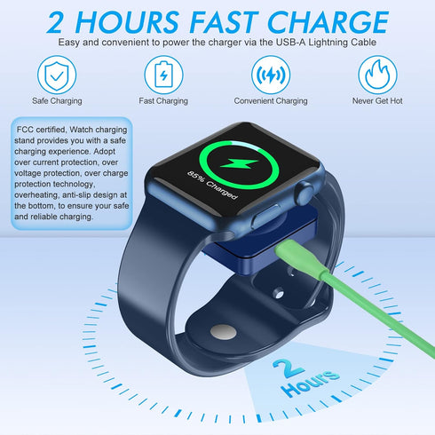 2 in 1 USB A Fast iWatch Charger MFI Certified 3.3FT Wireless iWatch Charger for Apple Watch Series 8/7/6/5/4/3/2 & Compatible with iPhone and Air...