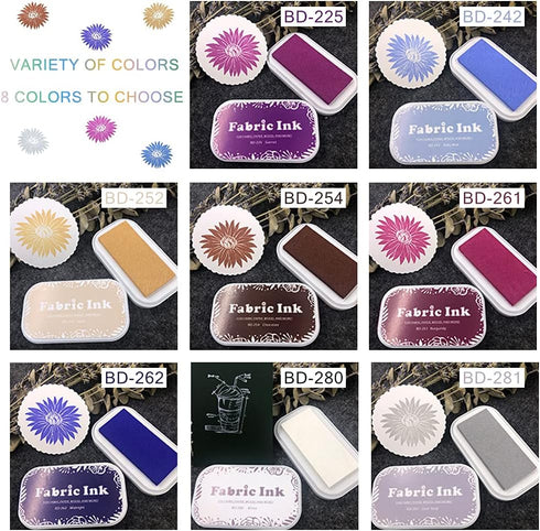 Roucerlin Bright Color Craft Ink Pad Stamps Partner, Fabric Ink Pad Finger Ink Pad, Craft Stamp Pad for Rubber Stamps, Paper, Wood, Fabric (BD-280...