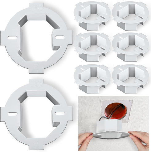 4 Pcs Round Electrical Box Extender Ceiling Box Extender 4.35 Inch x 1.5 Inch Plastic Ceiling Outlet Light Box Extender for 3.5 Inch 4 Inch Round ...