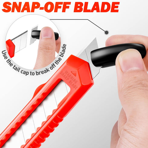 DIYSELF 30 Pack Box Cutter Retractable, 18mm Box Knife, Utility Knife Retractable with Snap Off Blade, Automatic Retractable Knife, Box Cutter Kni...