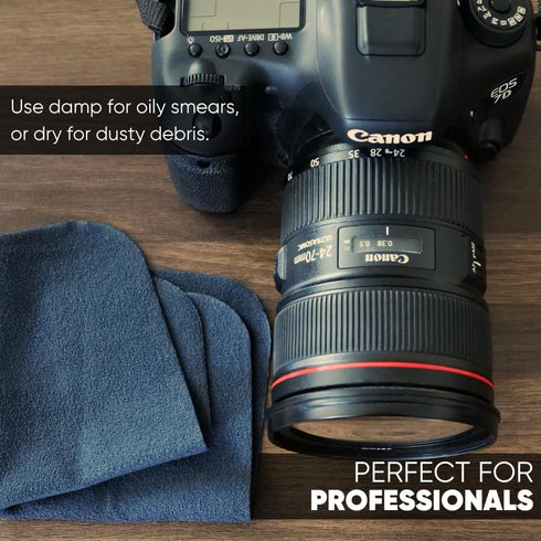 Premium Lens Glasses Cleaning Cloth by Microfiber Wholesale | Black | 6”x6” | 10pk | Soft Microfiber Suede | Travel Size Reusable | No Lint Scratc...