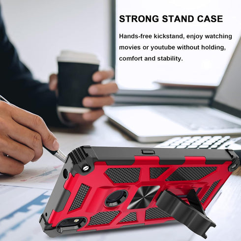 Ailiber Alcatel Axel(5004R) Phone Case, Compatible with Cricket Alcatel Lumos(DALN5023), Rugged Case with Kickstand, Magnetic Mount, Red...