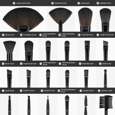 Makeup Brushes 22pcs Premium Makeup Brushes Set Complete Cosmetic Brush Collection for Foundation Blending Powder Blush Eyeshadow...
