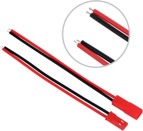 eBoot 20 Pairs 22 AWG JST Plug Connector 2 Pin Male Female Plug Connector Cable Wire for LED Lamp Strip RC Toys Battery, 4 Inch, 6 Inch...