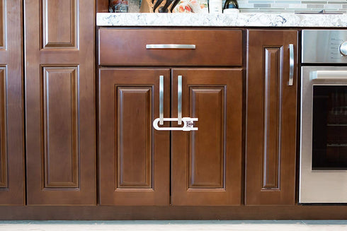 Sliding Cabinet Locks for Child Safety | Baby Proof Your Kitchen, Bathroom, and Storage Doors | Childproof Safety Locks for Knobs and Handles | Ea...