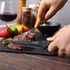 Steak Knives, Steak Knives Set of 6, High-Carbon Stainless Steel Serrated Steak Knives Dishwasher Safe, Elegant Black...