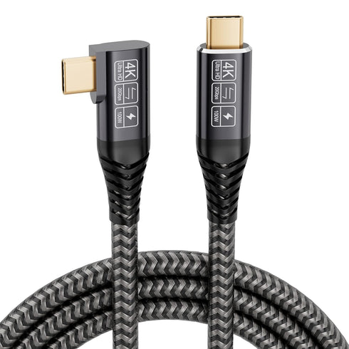 Right Angle 100W PD USB C 3.2 Cable 20Gbps Data Transfer, 4k Video Output Cable Compatible with Samsung Galaxy S21/S20/S10/S9, MacBook Pro, Switch...