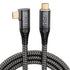 Right Angle 100W PD USB C 3.2 Cable 20Gbps Data Transfer, 4k Video Output Cable Compatible with Samsung Galaxy S21/S20/S10/S9, MacBook Pro, Switch...