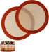 Round Silicone Baking Mats Set of 2,Silicone Mat for 9 Inch Cake Pan Pizza Pan,Non-Stick Reusable Heat Resistant Baking Sheets Liner for Cookies R...