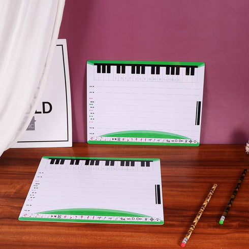 2pcs Dry Erase Music Lap White Board Erasable Writing Staff Write Musical Notes Double Sided Whiteboard Teaching Practice Board White 28.4x21x0.1c...