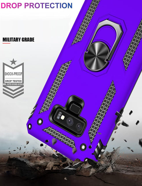 IKAZZ for Galaxy Note 9 Case,Military Grade Shockproof Heavy Duty Protective Phone Case Pass 16ft Drop Test with Magnetic Kickstand for Samsung Ga...