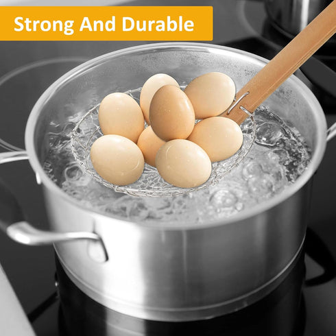 Stainless Steel Spider Strainer Asian Kitchen Wire Food Cooking Skimmer With Natural Bamboo Handle, 6-Inch, Hand-Made...