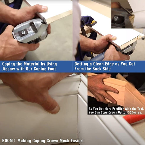 Coping Foot for Jigsaws, High Efficiency Woodworking Tool Compatible with Most Jigsaws...