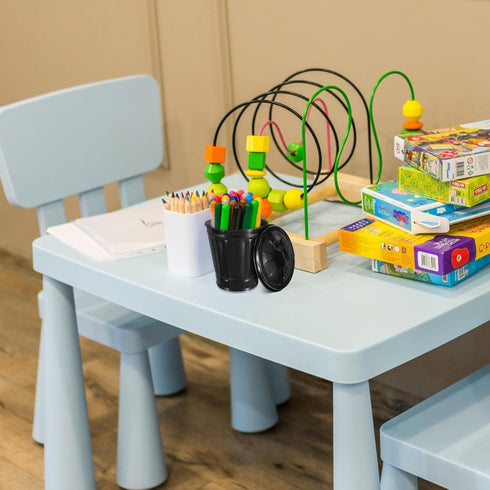 Mini Trash Can, Trash Can Desk Trash Can with Lid Office Garbage Can Countertop Tiny Waste Black Bathroom Garbage Can Basket Outdoor Trash Can for...