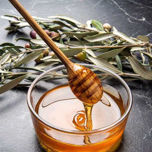 Olive Wood Honey Dipper/Honey Spoon/Honey Server/Honey Stick – 7.1 Inch Handmade Thin Wooden Drizzler...