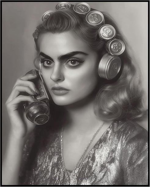 Posterizer 1 pcs-comedic high fashion retro art of woman-black and white photo 4-Photography Art-Retro Art-Decor for Home & Office- unframed wall ...