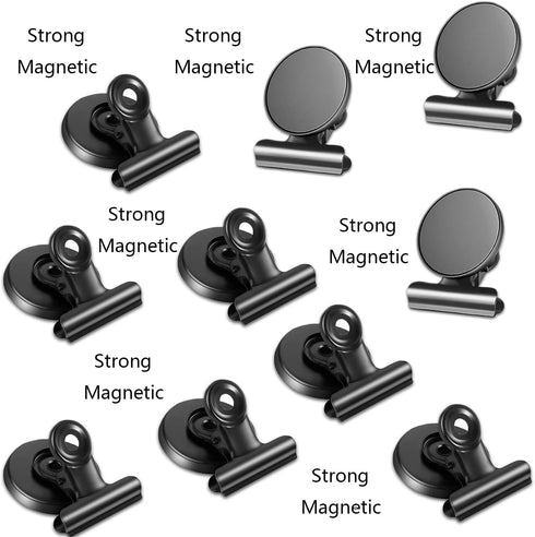 Strong Office Black Magnetic Clips Heavy Duty Refrigerator Magnet Hook Clips for Photo Displays, Whiteboards, Locker, Fridge, Classroom, School, O...