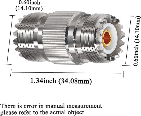 2PCS PL259 UHF Coax Adapter Cable Gender Changers, SO239 Coax Connector Female to Female Coaxial Adapter for CB Radio, Antenna...