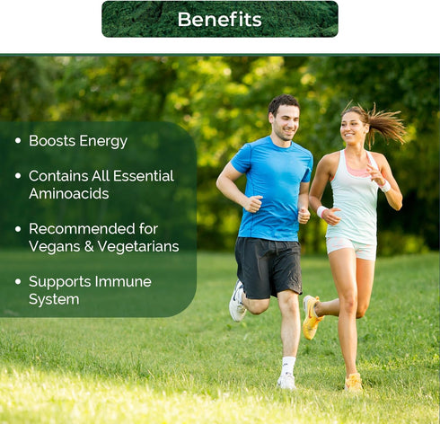 USDA Organic Spirulina Powder for Juice and Smoothy Mix; 100% Natural and Gluten Free, with High Protein, Vitamins, Antioxidants and Minerals (12 ...