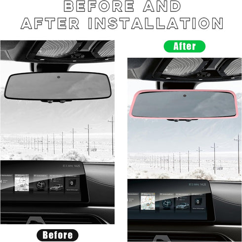 Car Rear View Mirror Protector Frame, Silicone Auto Rearview Edge Protection Cover Compatible with Model 3 Model Y, Interior Rear View Trim Frame ...