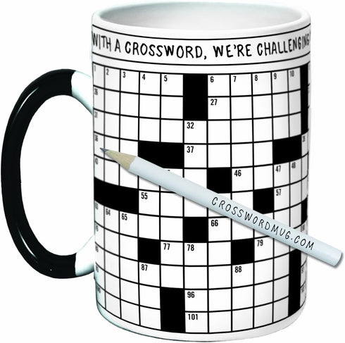 The Unemployed Philosophers Guild Crossword Puzzle Coffee Mug - Exercise Your Mind While You Warm Your Belly - Comes in a Fun Gift Box, White, 12 ...