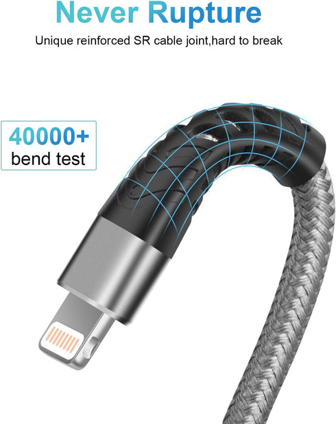 4Pack?Apple MFi Certified ? iPhone Charger Cord, Lightning Cable 6 ft?iPhone Charger 6 ft, iPhone Charger Cable for iPhone 13/12/11/11Pro/11Max/ X...