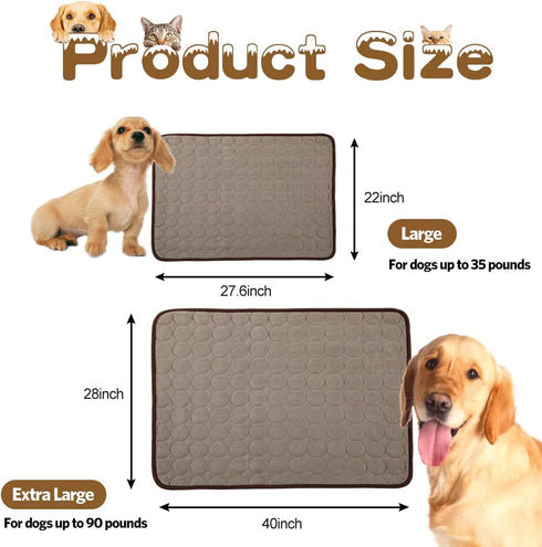Dog Cooling Mat Pet Cooling Pads Dogs & Cats Pet Cooling Blanket for Outdoor Car Seats Beds (Coffee, 28IN * 40IN)...