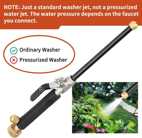Hydro Jet High Pressure Power Washer Wand - Portable High Pressure Water Gun 2 Nozzles, Power Pressure Washer Hose Nozzle Attachment for Garden Ho...