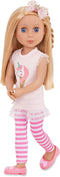 Glitter Girls Lacy 14 Inch Doll Wearing Pink Tunic, Striped Leggings, Hair Bow And Ballet Shoes - Dolls For 3+ Year Old Girls...