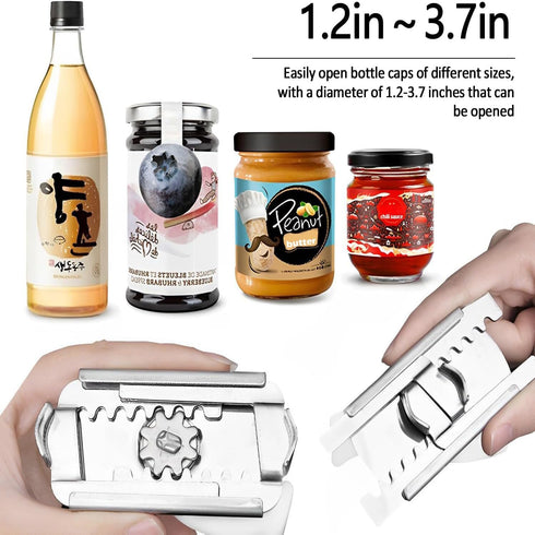 JURUN Jar Opener for Weak Hands, Jar Bottle Opener Tool for Seniors with Arthritis, Kitchen Gadgets With Lid Opener & Silicone Gripper Pad for Ope...