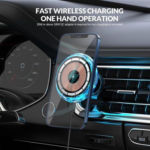 C25 Wireless Magnetic Car Charger for iPhone 15/14/13/12 Series, Upgraded Car Phone Holder Auto-Alignment,Fast Charging Air Vent Mount (Blue)......