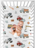 Sweet Jojo Designs Construction Truck Boy Fitted Crib Sheet Baby or Toddler Bed Nursery - Grey Yellow Orange Red and Blue Transportation...