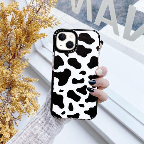 Abbery Designed for iPhone 13 Mini Case Cow Print, Clear with Design Cow Pattern Cute Durable Silicone TPU Sturdy Shockproof Protective Woman Girl...