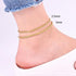 Fiusem Gold Anklet for Women, 2.5mm 18K Gold Plated Stainless Steel Braided Rope Anklet, Women's Anklets 11"...