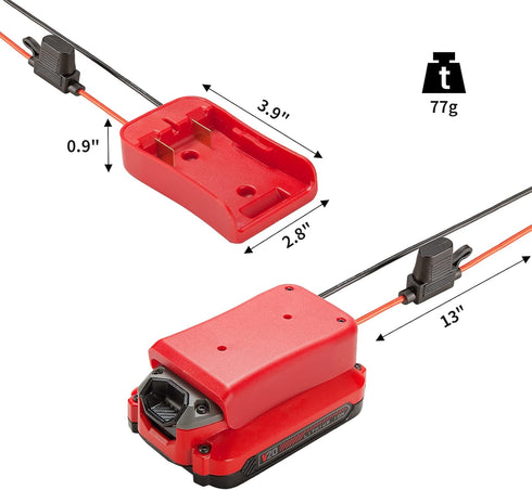 Power Wheel Adapter for V20 Craftsman 20V Battery with Fuse & Wire terminals, Power Connector for Rc Car, 14 Gauge Robotics, Rc Truck,DIY use, Wor...