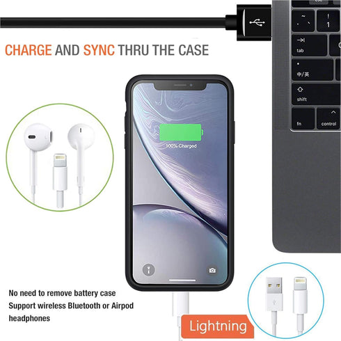Battery Case for iPhone XR, 7000mAh Slim Portable Protective Charging case Compatible with iPhone XR (6.1 inch) Rechargeable Battery Pack Charger ...