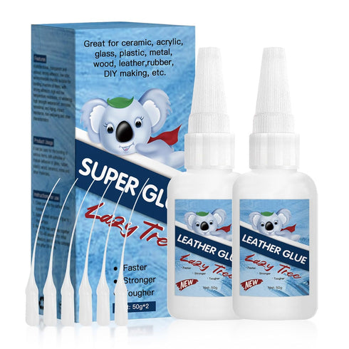 2 Pack 50gLeather Glue, Super Glue for Leather, Strong Bond for Repair & DIY, Permanent Clear Special Adhesive for Leather Shoes, Purses Bags, bel...