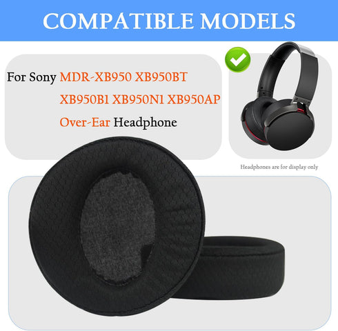 Quick Fit Replacement Earpads Sweatproof Ear Cushions for Sony MDR-XB950BT XB950B1/XB950N1/XB950AP Wireless Headphones,Ear Pads with Breath Mesh&I...