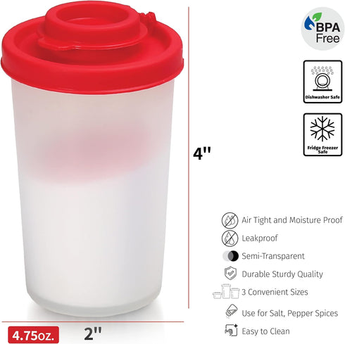 SIGNORAWARE Salt and Pepper Shakers Moisture Proof Set of 2 Large Salt Shaker to go Camping Picnic Outdoors Kitchen Lunch Boxes Travel Spice Set C...